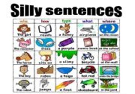 Silly sentences with lesson plan - 3 pages! - ESL worksheet by azzay