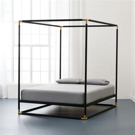 Frame Black Iron Queen Canopy Bed + Reviews | CB2 Canada