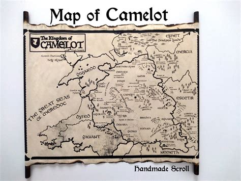 The Kingdom of Camelot Map on HANDMADE Scroll Merlin Map | Etsy