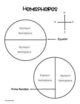 Hemispheres Notes | Hemisphere, Equator and prime meridian, Map skills