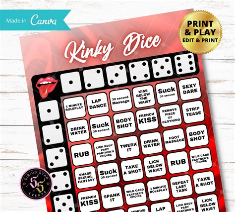 Kinky DICE GAME, Sexy Dice Game , Adult 21 Over Game, Board Game, Dice ...