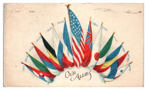 1918 WWI Allied Powers Flags, Our Allies Postcard | Topics - Militaria ...