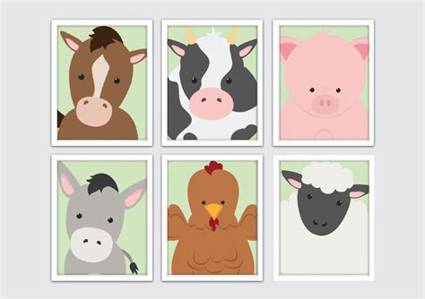 Farm Animals Nursery Wall Art Farm Animal Prints Farm | Etsy | Farm animal nursery, Baby boy ...