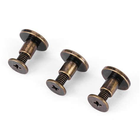 Decorative Brown Flat Head Copper Brass Screws Nuts Nails Leather Cap Rivets | eBay