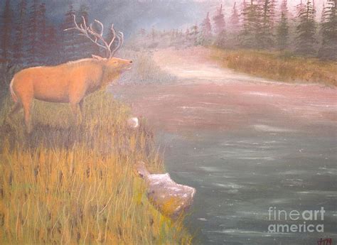 Mountain Elk Original Oil Painting Painting by Anthony Morretta - Fine ...