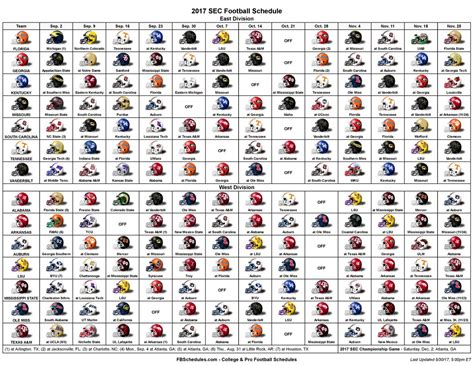 Your 2017 SEC Football Helmet Schedule Is Here! - One Southern Man