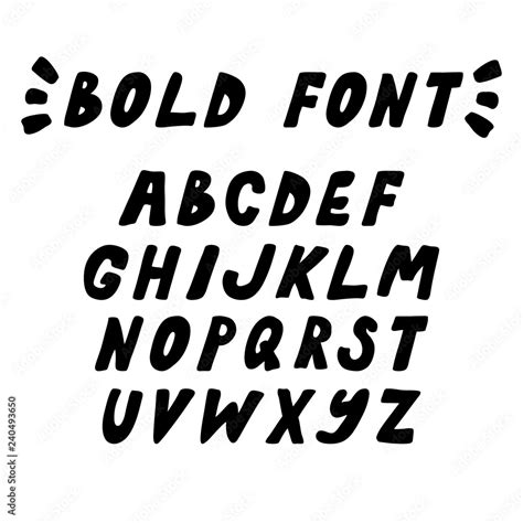 Hand drawn vector trendy bold font. Vector capital letters alphabet ...