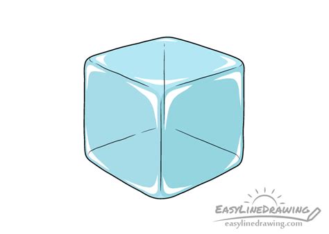 How to Draw an Ice Cube Step by Step - EasyLineDrawing