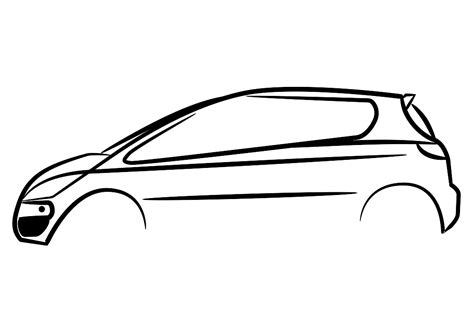 Car outline vector illustration | Public domain vectors