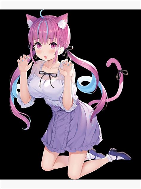 "Kawaii Anime Neko Catgirl Pastel Waifu Anime Girl " Poster by ...