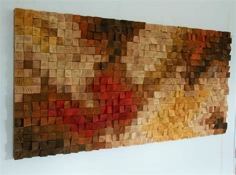 Large Rustic wood wall Art, wood wall sculpture, abstract painting on ...