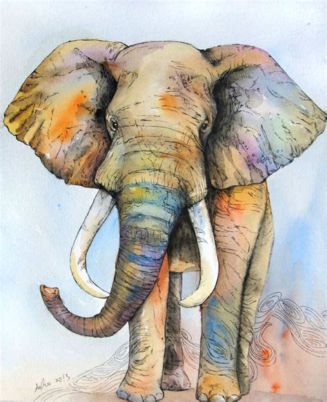 Watercolor Elephant Art at PaintingValley.com | Explore collection of Watercolor Elephant Art