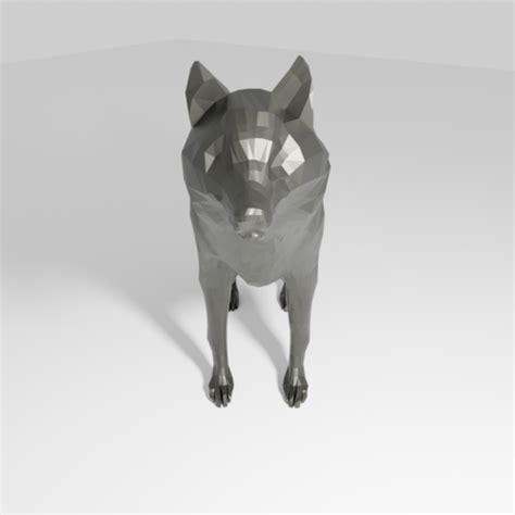 3D Printed Low Poly Wolf by Projedel | Pinshape