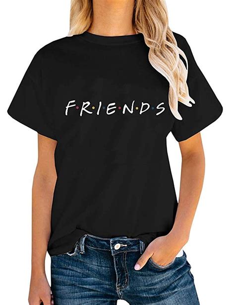 Ouzhi S Casual T Shirt Teen Girls Friend Letters Graphic Tees | Minaze