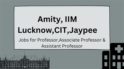 Jobs for Professor, Associate Professor and Assistant Professor - My ...