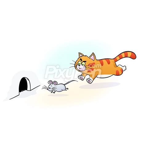 Cat Chasing Mouse Cartoon Clipart • PixyPen