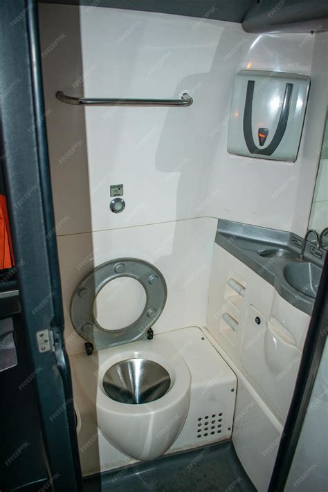 Premium Photo | A bathroom inside a tourist transport bus