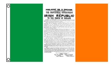 Stormflag 1916 Irish Republic Flag 3x5ft polyester 90g with two Brass ...