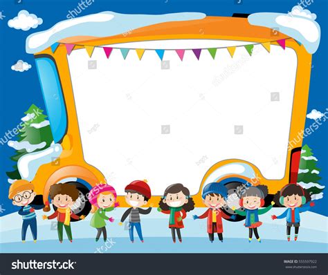 Border Template Kids Schoolbus Illustration Stock Vector (Royalty Free) 555597922 | Shutterstock