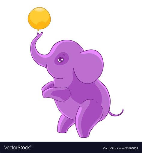 Cool purple cartoon elephant standing on hind legs