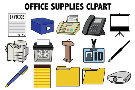 Office Supplies Clipart Graphic by Mine Eyes Design · Creative Fabrica