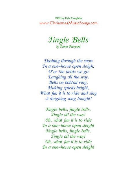 Christmas Carol Lyrics in Free Printable PDFs