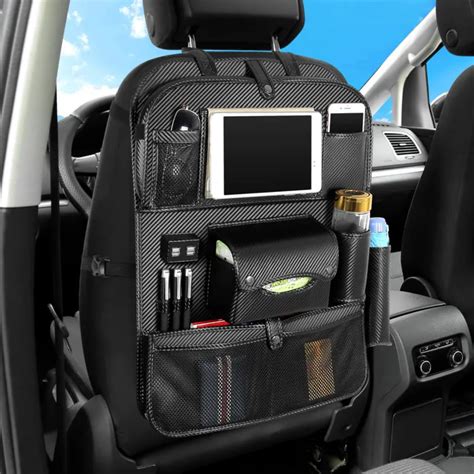 Universal 4 USB Charging Car Seat Back Bag Auto Car Accessories Interior Pu Leather Folding ...