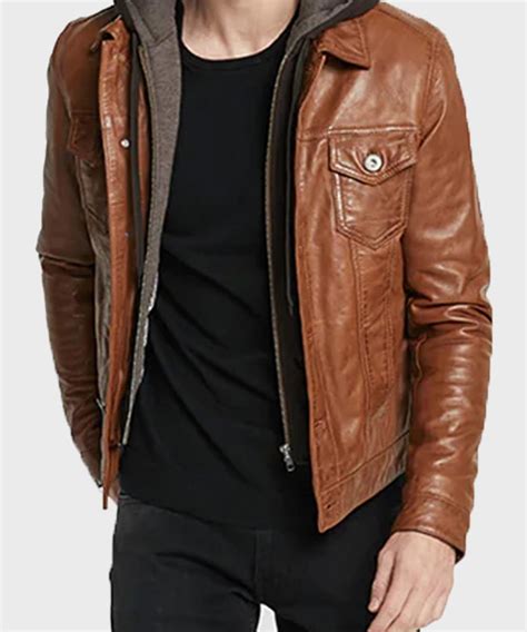 Mens Casual Brown Leather Jacket | Brown Fitted Mens Leather Jacket