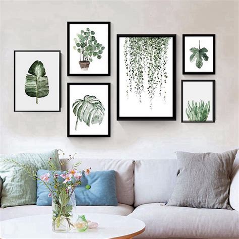 Monstera Leaves Painting for Wall, Large Foliage Digital Print on ...