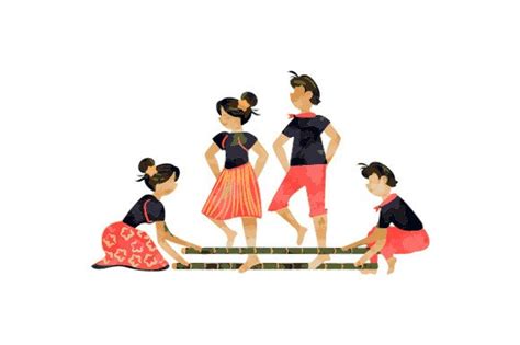 Group Dance Tinikling, Watercolor - Philippines SVG Cut file by Creative Fabrica Crafts ...