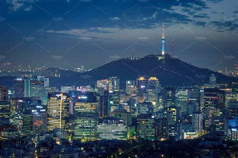 Seoul skyline in the night, South Korea. | Seoul skyline, Skyline, Seoul night