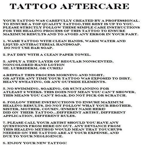 tattoo aftercare instructions Tattoo Lawas - HD Tattoo Design Ideas