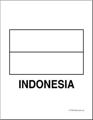 Clip Art: Flags: Indonesia (coloring page) – Abcteach