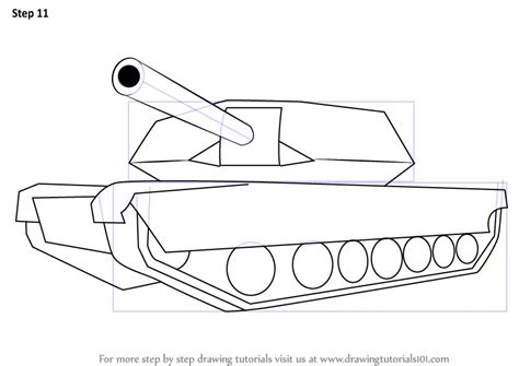 Learn How to Draw a Simple Tank (Military) Step by Step : Drawing Tutorials