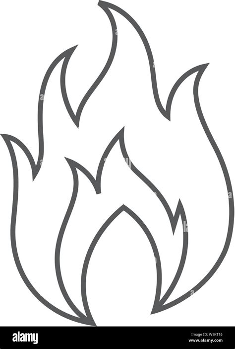 Fire Cartoon Outline : Fire Outline Icons On White Background Stock Vector | Dozorisozo