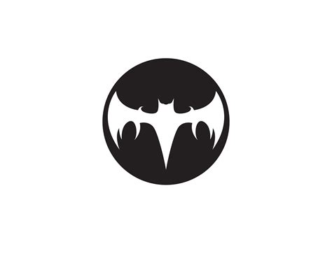 Bat black logo template white background icons app 579580 Vector Art at Vecteezy