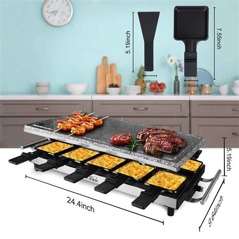 Artestia Raclette Table Grill,1500W Raclette Grill,10 Paddles Korean Bbq Grill,Cheese Raclette ...