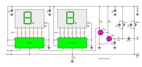 2 Digit Simple digital counter circuit using CD4026