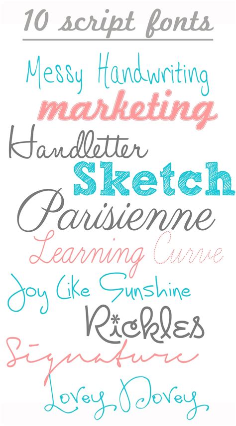 free script and handwriting fonts - Color Me Meg