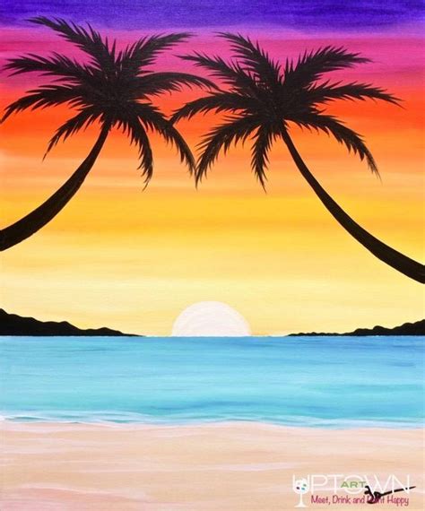 Beach Sunset Landscape Painting