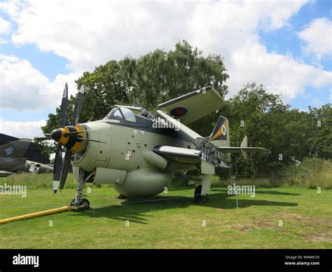 With its two propellers and folding wings, the Fairey Gannet was flown ...