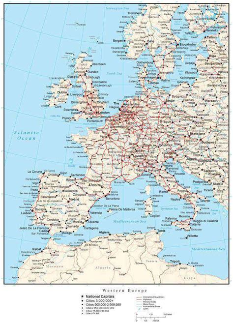 Western Europe Map With Cities - Alvina Margalit