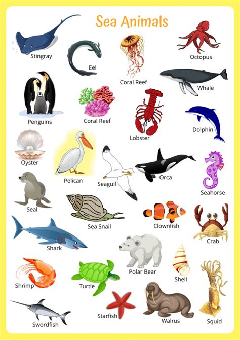 Sea Animals Flashcards - English4Good - Vocabulary practice