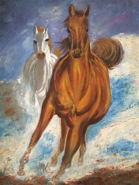 Buy Galloping Horse Handmade Painting by Shoba Prakash. Code:ART_1295 ...