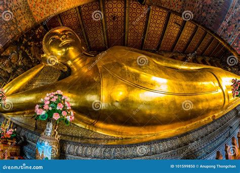 Reclining Buddha Sleep Buddha Wat Pho Temple in Bangkok Thailand Stock Photo - Image of ...