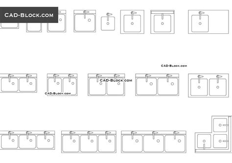 Commercial Sink AutoCAD blocks free download