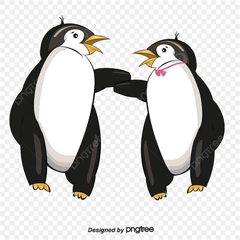 Penguin Couple White Transparent, Penguin Cartoon Couple, Penguin, Penguin Vector, Cartoon ...