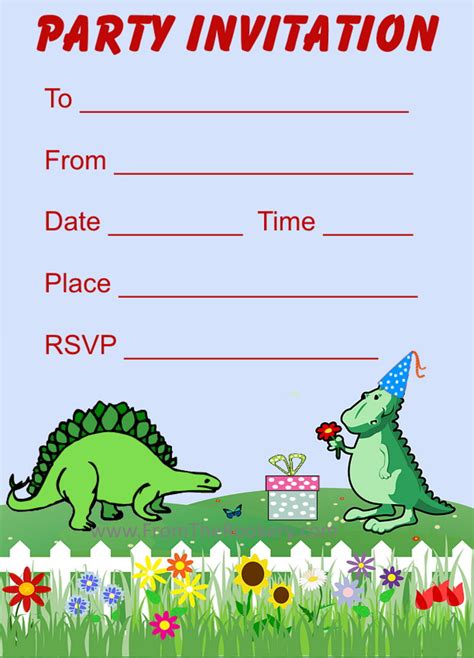 Printable Dinosaur Birthday Invitations