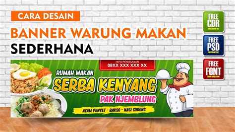 Belajar desain coreldraw membuat banner warung makan sederhana - YouTube