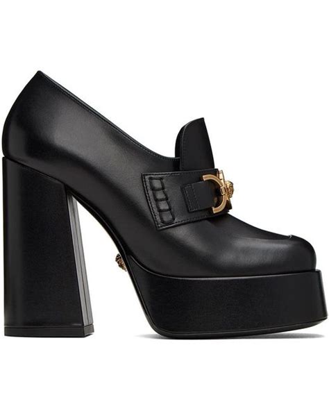 Versace Black Medusa Platform Heels | Lyst